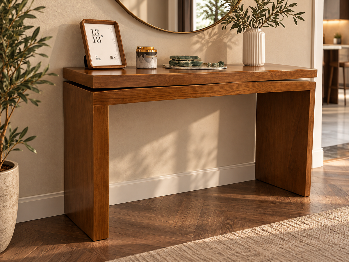 Oak Veneer Sofa Table