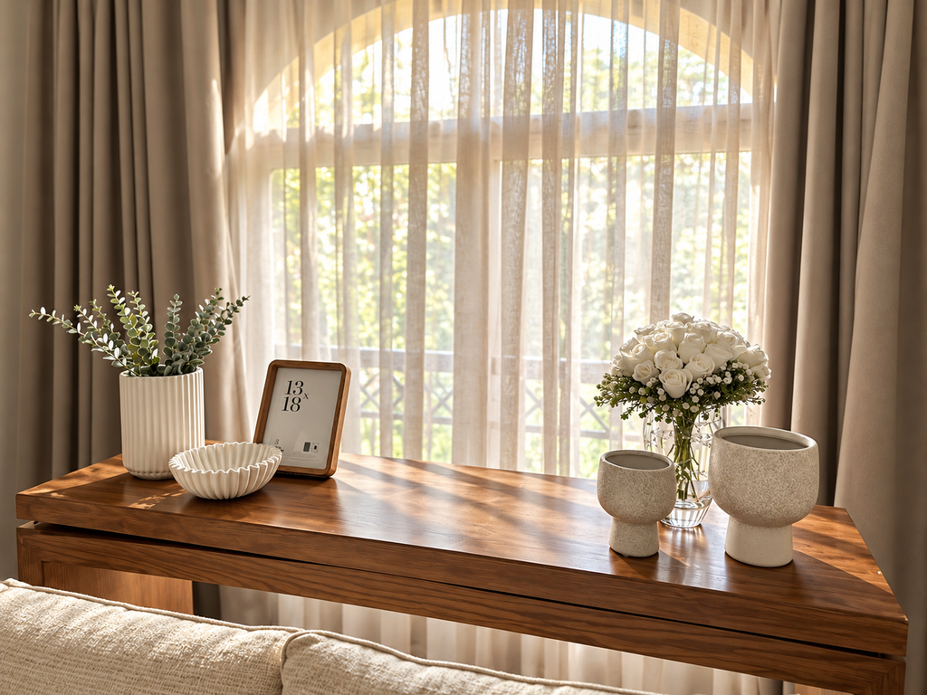 Oak Veneer Sofa Table